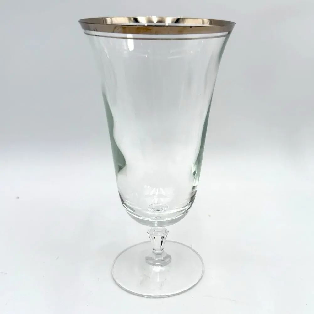 Mikasa Briarcliffe Crystal Stemware Silver Band Iced Tea Wine Glass Water Goblet